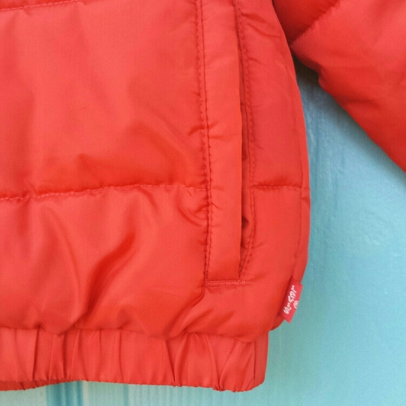 Levi's Baby Red White Blue Hood Winter Puffer Jacket 24M - Picture 6 of 12